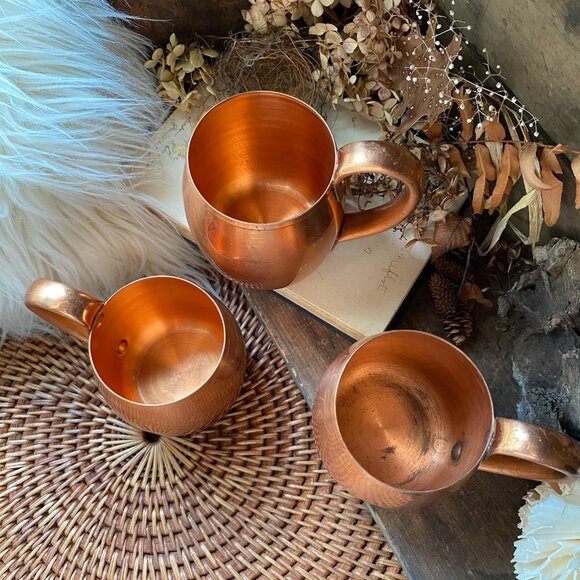 3 West Bend Copper Moscow Mule Mugs Cups Made in USA - Picture 3 of 5